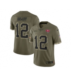 Men's Tampa Bay Buccaneers #12 Tom Brady 2022 Olive Salute To Service Limited Stitched Jersey
