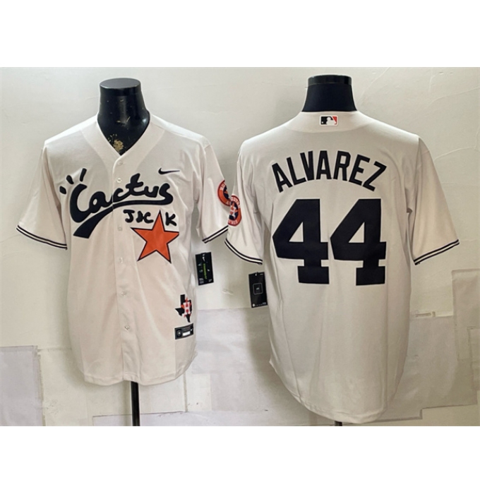 Men's Houston Astros #44 Yordan Alvarez Cream Cactus Jack Vapor Premier Limited Stitched Baseball Jersey