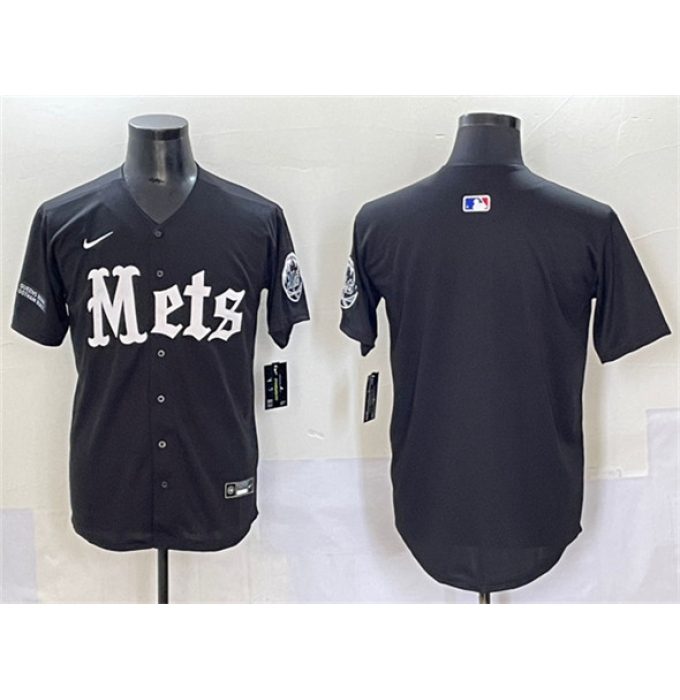 Men's New York Mets Blank Black 'Gotham Gothic Edition' Vapor Premier Limited Stitched Baseball Jersey