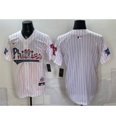 Men's Philadelphia Phillies Blank White 2026 All-Star & USA 250 Fourth of July Home Stitched Baseball Jersey
