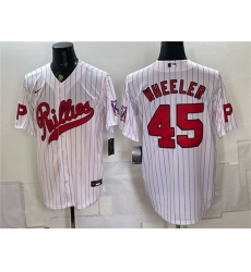 Men's Philadelphia Phillies #45 Zack Wheeler White 2026 Field of Dreams Stadium Stitched Baseball Jersey