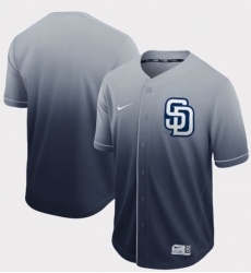 Men's Nike San Diego Padres Blank Navy Fade Authentic Stitched Baseball Jersey