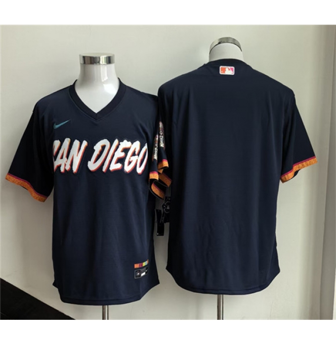 Men's San Diego Padres Blank Obsidian 2026 City Connect Stadium Stitched Baseball Jersey