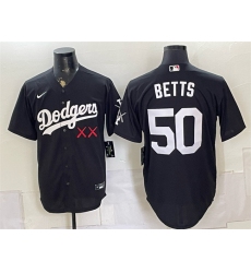 Men's Los Angeles Dodgers x KAWS #50 Mookie Betts Black Vapor Premier Limited Stitched Baseball Jersey