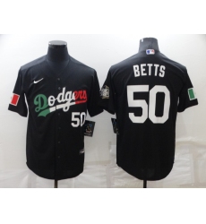 Men's Nike Los Angeles Dodgers #50 Mookie Betts Black Road Authentic Jersey