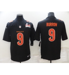 Men's Cincinnati Bengals #9 Joe Burrow Nike Black Super Bowl LVI Bound Limited Fashion Jersey Men's Cincinnati Bengals #9 Joe Burrow Nike Black Super Bowl LVI Bound Limited Fashion Jersey