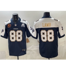 Men's Dallas Cowboys #88 CeeDee Lamb Navy F.U.S.E. With John Madden & Established In 1960 Thanksgiving Vapor Limited Stitched Football Jersey