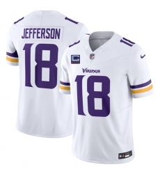Men's Minnesota Vikings #18 Justin Jefferson White 2026 F.U.S.E. With 4-star C Vapor Untouchable Limited Football Stitched Jersey