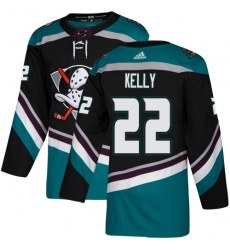 Youth Adidas Anaheim Ducks #22 Chris Kelly Authentic Black Teal Third NHL Jersey