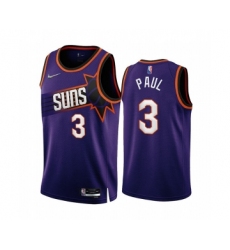 Men's Phoenix Suns #3 Chris Paul 2022-23 Purple 75th Anniversary Icon Edition Stitched Jersey