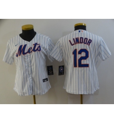 Women's Nike New York Mets #12 Francisco Lindor White Jersey