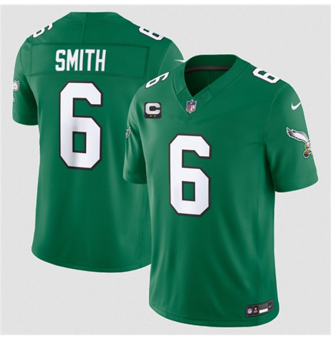 Men's Philadelphia Eagles #6 DeVonta Smith Kelly Green 2026 F.U.S.E. 2-Star C Throwback Vapor Untouchable Limited Football Stitched Jersey