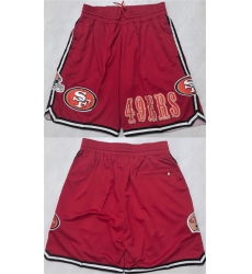 Men's San Francisco 49ers Red Shorts (Run Small)
