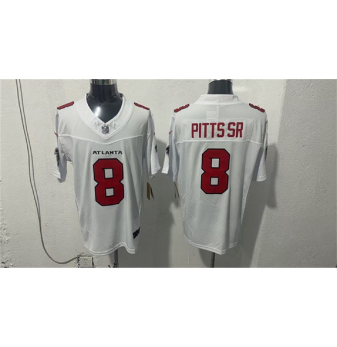 Men's Atlanta Falcons #8 Kyle Pitts Sr. White 2026 New F.U.S.E. Vapor Untouchable Limited Football Stitched Jersey