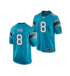 Men's Carolina Panthers #8 Jaycee Horn Blue Stitched Football Limited Jersey