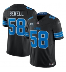 Men's Detroit Lions #58 Penei Sewell Black 2026 With 4-Star C F.U.S.E. Vapor Limited Football Stitched Jersey