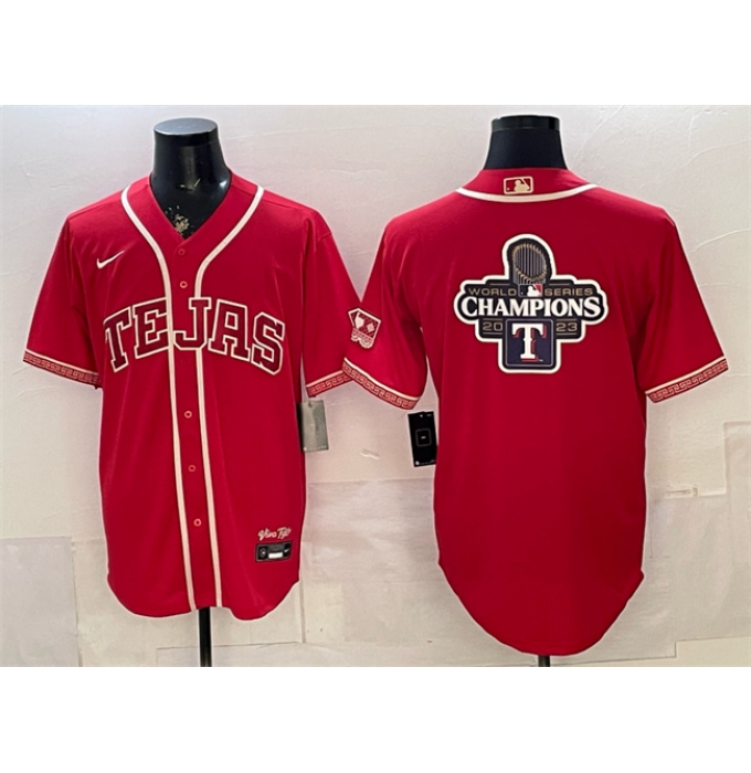 Men's Texas Rangers Team Big Logo Red 2026 City Connect Stadium Stitched Baseball Jerseys