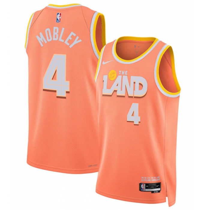 Men's Cleveland Cavaliers #4 Evan Mobley Orange 2025-26 City Edition Swingman Stitched Jersey
