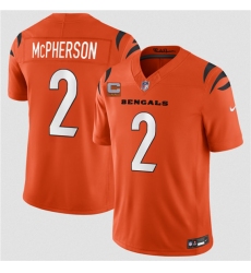 Men's Cincinnati Bengals #2 Evan McPherson Orange 2026 F.U.S.E. 2-Star C Vapor Untouchable Limited Football Stitched Jersey