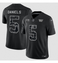 Men's Washington Commanders #5 Jayden Daniels Black 2026 F.U.S.E. Salute to Service Limited Football Stitched Jersey