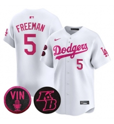 Men's Los Angeles Dodgers #5 Freddie Freeman White 2026 Mother’s Day Vapor Premier Limited Stitched Baseball Jersey