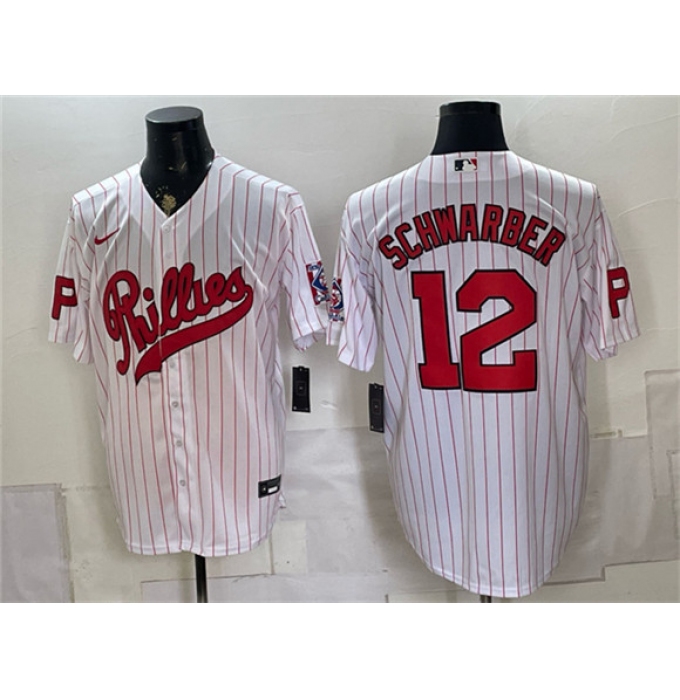 Men's Philadelphia Phillies #12 Kyle Schwarber White 2026 Field of Dreams Stadium Stitched Baseball Jersey