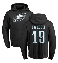 Nike Philadelphia Eagles #19 Golden Tate III Black Name & Number Logo Pullover Hoodie