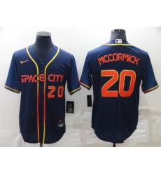 Men's Houston Astros #20 Chas McCormick Navy Blue City Connect Cool Base Stitched Jersey