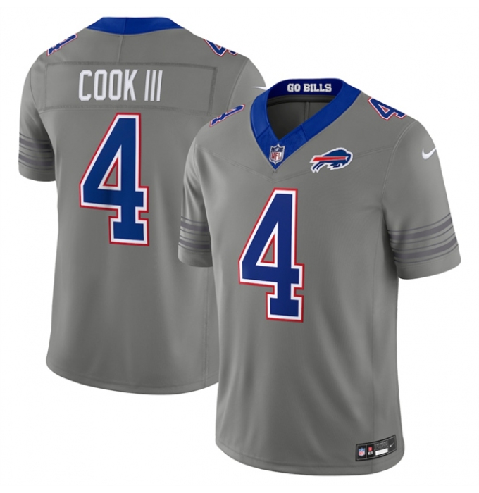 Men's Buffalo Bills #4 James Cook III Gray F.U.S.E. 2026 Nickel City Vapor Football Stitched Jersey