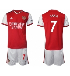Men 2021-2022 Club Arsenal home red 7 Soccer Jersey