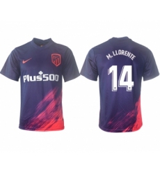 Men 2021-2022 Club Atletico Madrid away aaa version purple 14 Soccer Jersey
