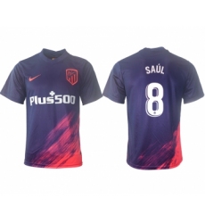 Men 2021-2022 Club Atletico Madrid away aaa version purple 8 Soccer Jerseys