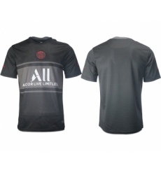 Men 2021-2022 Club Paris St German Second away aaa version black blank Soccer Jersey
