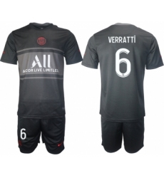 Men 2021-2022 Club Paris St German Second away black 6 Soccer Jersey