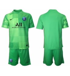 Men 2021-2022 Club Paris St German green goalkeeper blank Soccer Jersey