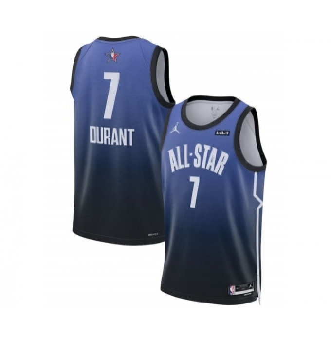 Men's 2023 All-Star #7 Kevin Durant Blue Game Swingman Stitched Basketball Jersey