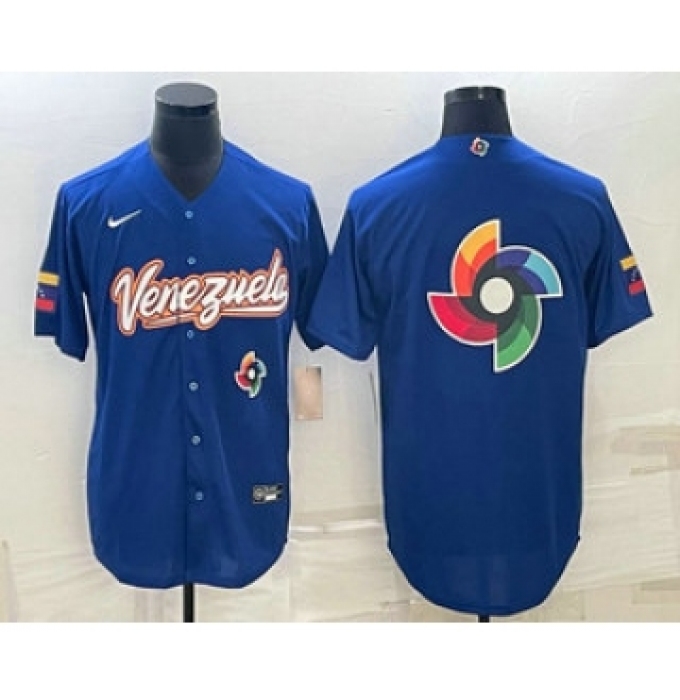Men's Venezuela Baseball 2023 Royal World Big Logo Classic Stitched Jerseys