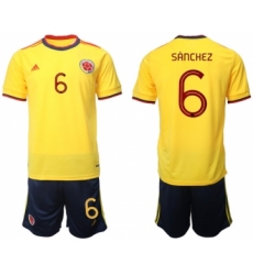 Men's Colombia #6 Davinson Sánchez Yellow Home Soccer Jersey Suit