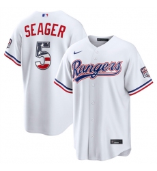 Men's Texas Rangers #5 Corey Seager White 2026 USA 250 Fourth of July Home Stitched Baseball Jersey