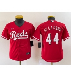 Youth Nike Cincinnati Reds #44 Elly De La Cruz Red Cool Base Stitched Baseball Jersey2