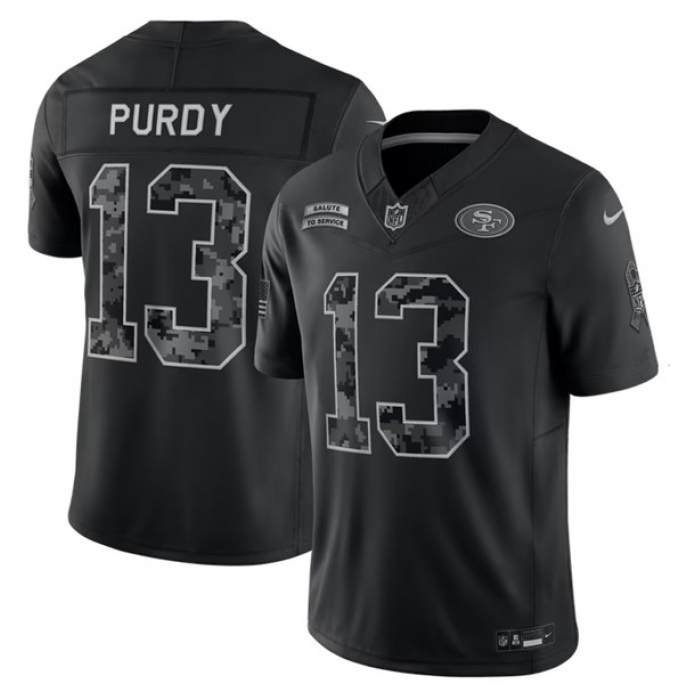 Men's San Francisco 49ers #13 Brock Purdy Black 2026 F.U.S.E. Salute to Service Limited Stitched Football Jersey
