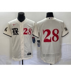 Men's Nike Texas Rangers #28 Jonah Heim Number Cream 2023 City Connect Flex Base Stitched Baseball Jersey