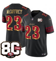 Men's San Francisco 49ers #23 Christian McCaffrey Black 80th Anniversary“Rivalries” 2026 F.U.S.E. Vapor Untouchable Limited Football Stitched Jersey