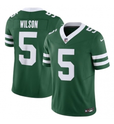 Men's New York Jets #5 Garrett Wilson Green 2024 F.U.S.E. Vapor Limited Football Stitched Jersey Men's New York Jets #5 Garrett Wilson Green 2024 F.U.S.E. Vapor Limited Football Stitched Jersey