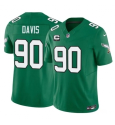 Men's Philadelphia Eagles #90 Jordan Davis Kelly Green 2026 F.U.S.E. 1-Star C Throwback Vapor Untouchable Limited Football Stitched Jersey