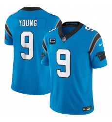 Men's Carolina Panthers #9 Bryce Young Blue 2026 F.U.S.E. 4-Star C Vapor Limited Football Stitched Jersey