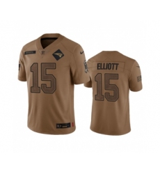 Men's Nike New England Patriots #15 Ezekiel Elliott 2023 Brown Salute To Service Limited Football Stitched Jersey