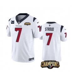 Men's Houston Texans #7 C.J. Stroud White 2023 F.U.S.E. AFC South Champions And 1-Star C Vapor Untouchable Limited Football Stitched Jersey
