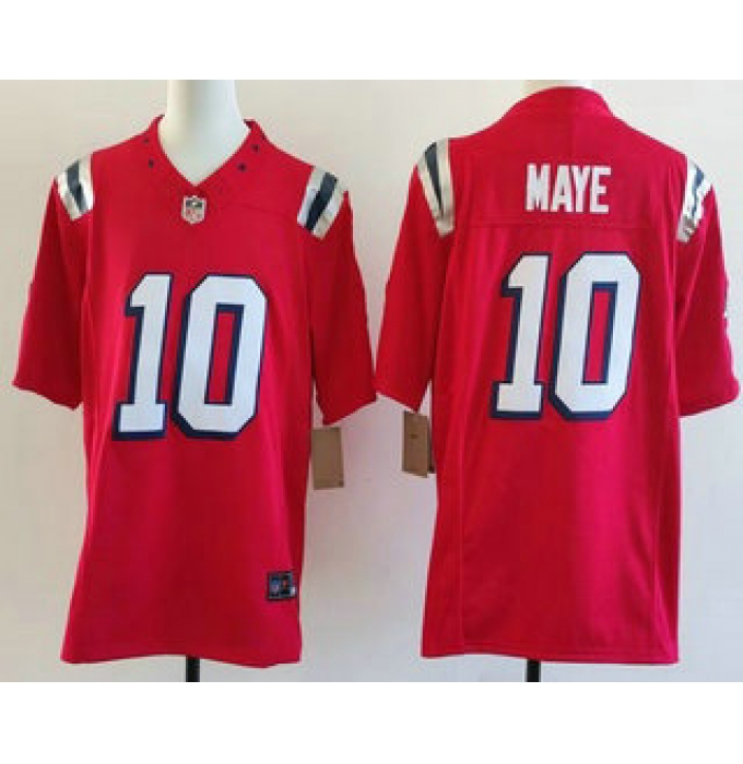 Men's New England Patriots #10 Christian Gonzalez Limited Red Fashion FUSE Vapor Jersey
