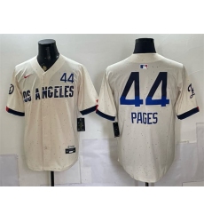 Men's Los Angeles Dodgers #44 Andy Pages Cream 2024 City Connect Limited Stitched Baseball Jersey